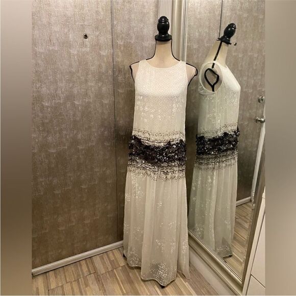Erma no Scervino 100% silk Elegant maxi dress, S - Picture 1 of 10